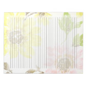 レターサイズ8.5インチx 11インチ大学ルールドラージフローラ ノートパッド (正面)