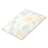 レターサイズ8.5インチx 11インチ幅ルールドイエローフローラ ノートパッド (アングル)