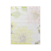 レターサイズ8.5インチx 11インチ幅ルールドラージフローラ ノートパッド (回転)