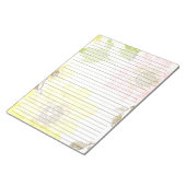 レターサイズ8.5インチx 11インチ幅ルールドラージフローラ ノートパッド (アングル)