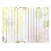 レターサイズ8.5インチx 11インチ幅ルールドラージフローラ ノートパッド (正面)