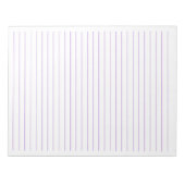 レターサイズ8.5"x11"紫色の罫線の太い紙 ノートパッド (正面)