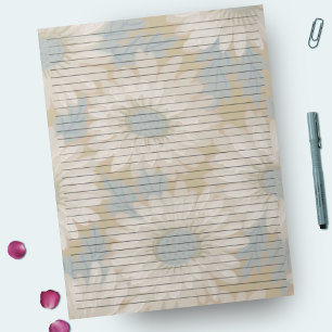 レターサイズ8.5 x 11カレッジルールダスティブルーレトロ ノートパッド