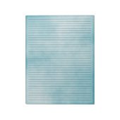 レターサイズ8.5 x 11カレッジルールドウォーター色ティール(緑がかった色) ノートパッド (回転)