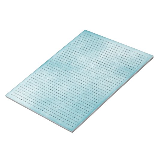 レターサイズ8.5 x 11カレッジルールドウォーター色ティール(緑がかった色) ノートパッド (アングル)