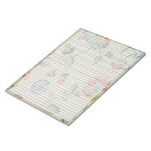 レターサイズ8.5 x 11カレッジルール1940sフローラ ノートパッド (アングル)