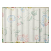 レターサイズ8.5 x 11カレッジルール1940sフローラ ノートパッド (正面)