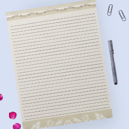 レターサイズ8.5 x 11カレッジ規則ヴィンテージパターン ノートパッド