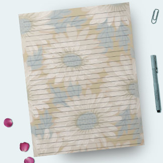 レターサイズ8.5 x 11ワイドルールドダスティブルーレトロ ノートパッド