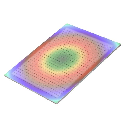 レターサイズ8.5 x 11ワイド罫線水色虹 ノートパッド (アングル)
