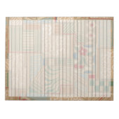 レターサイズ8.5 x 11ワイド規則ヴィンテージレトロ はっきりした ノートパッド (正面)