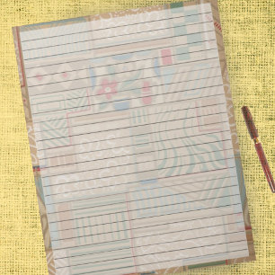 レターサイズ8.5 x 11ワイド規則ヴィンテージレトロ はっきりした ノートパッド