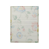 レターサイズ8.5 x 11ワイド規則1940sレトロフローラ ノートパッド (回転)