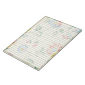 レターサイズ8.5 x 11ワイド規則1940sレトロフローラ ノートパッド (アングル)