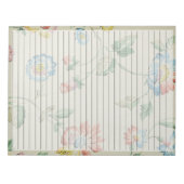 レターサイズ8.5 x 11ワイド規則1940sレトロフローラ ノートパッド (正面)