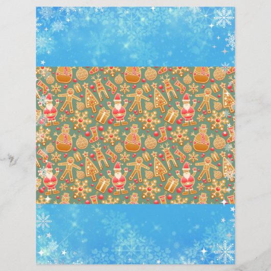 レターサンタユニコーンスノーフレークスキャンディブルークリスマス (裏面)