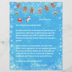 レターサンタユニコーンスノーフレークスキャンディブルークリスマス