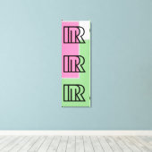 レタースタイルRパターンの色、緑、ピンク、黒 キャンバスプリント (インサイチュ (ウッドフロア))