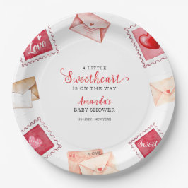レタースタンプ恋人バレンタインベビーシャワー ペーパープレート