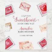 レタースタンプ恋人バレンタインベビーシャワー ワインラベル (シングルラベル)