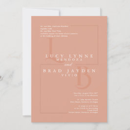 レターズモダン結婚式招待状テラコッタ 招待状