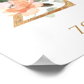 レターズモノグラムピンクピーチバラ子供部屋ポスター ポスター (角)