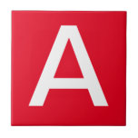 レタータイル – 白（赤） タイル<br><div class="desc">セラミックの文字タイル。 大文字または小文字のタイル。 セカスタマイズラミックのタイルやモザイクの記号に必要な文字を使用します。 レタータイル(シンボルや象徴、住宅番号)</div>