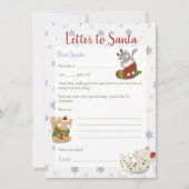レタートゥサンタホリデークリスマスキテンステンプレート 招待状 (正面)