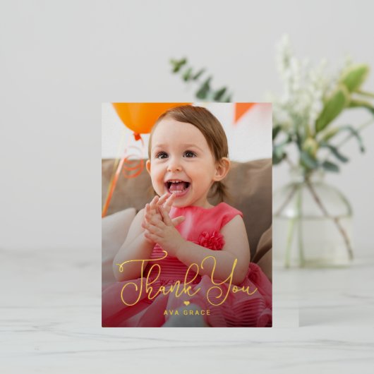 レタードチャームフォイルありがとうはがき 箔シーズンポストカード (立ち正面)