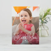 レタードチャームフラットサンキューノートカード 招待状 (スタンド正面)