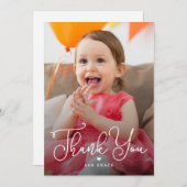 レタードチャームフラットサンキューノートカード 招待状 (正面/裏面)