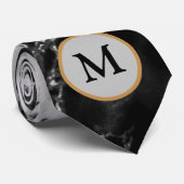 レターネックパーソナライズされたタイ白黒大理石 ネクタイ (ロール)