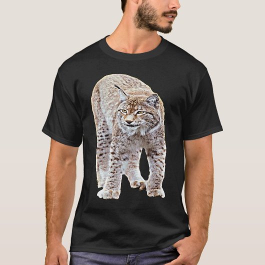 レターパックボックス リンクス 捕食者 大型猫 Tシャツ (正面)