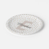 レターパーソナライズされた名前をカスタムするモノグラム ペーパープレート (アングル)