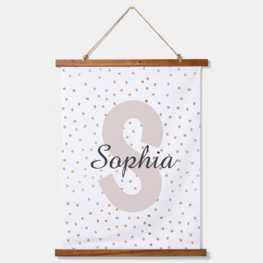 レターパーソナライズされた名前をカスタムするモノグラム 吊り下げ型タペストリー (正面)