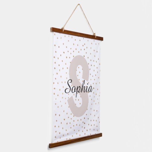 レターパーソナライズされた名前をカスタムするモノグラム 吊り下げ型タペストリー (傾斜あり)