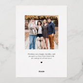 レターフレームフォイルモダンハッピーニューイヤーフォトカード 箔シーズンカード (裏面)