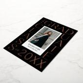 レターフレームフォイル卒業発表招待状 箔招待状 (回転した状態)