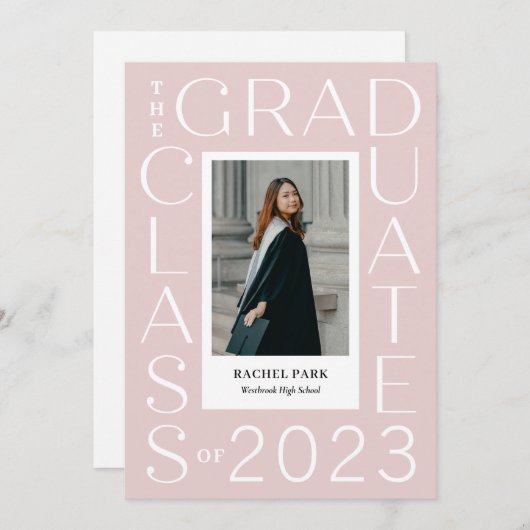 レターフレーム編集可能なカラーのグラデーション 招待状 (正面/裏面)