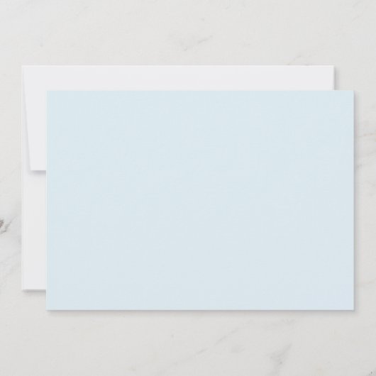 レターブエレガントロック男の赤ちゃんフォトブルー誕生 案内状 (裏面)