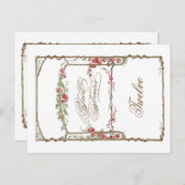 レタープレススタイルフェイクヴィンテージボワトレリス – 赤 ポストカード (正面/裏面)