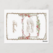 レタープレススタイルフェイクヴィンテージボワトレリス – 赤 ポストカード (裏面)