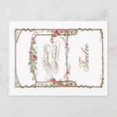 レタープレススタイルフェイクヴィンテージボワトレリス – 赤 ポストカード (正面)