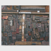 レタープレス木材タイプのデコページ ラッピングペーパー (フラット)