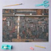 レタープレス木材タイプのデコページ 薄葉紙 (クラフト)