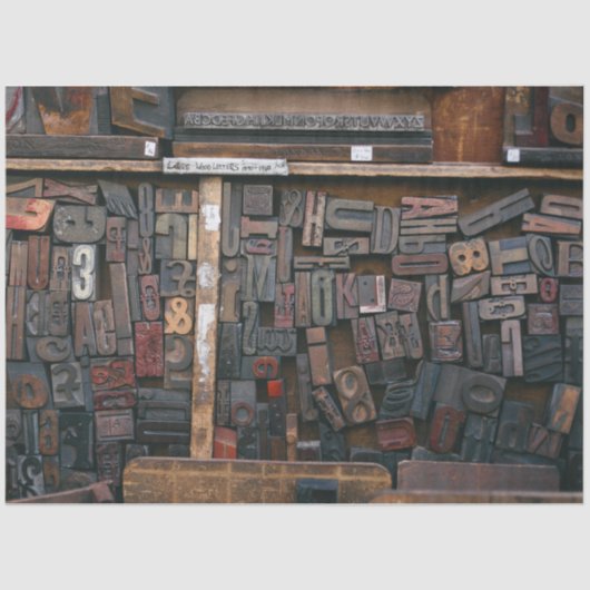 レタープレス木材タイプのデコページ 薄葉紙 (正面)