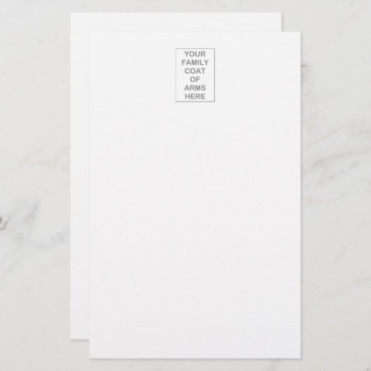 レターヘッドまたは文房具紋章付き外衣 便箋 (正面/裏面)