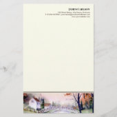 レターヘッドアーチ橋の水の色絵を描の 便箋 (正面)