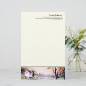 レターヘッドアーチ橋の水の色絵を描の 便箋 (スタンド正面)