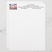 レターヘッドカスタムピンクの花の花 レターヘッド (正面/裏面)